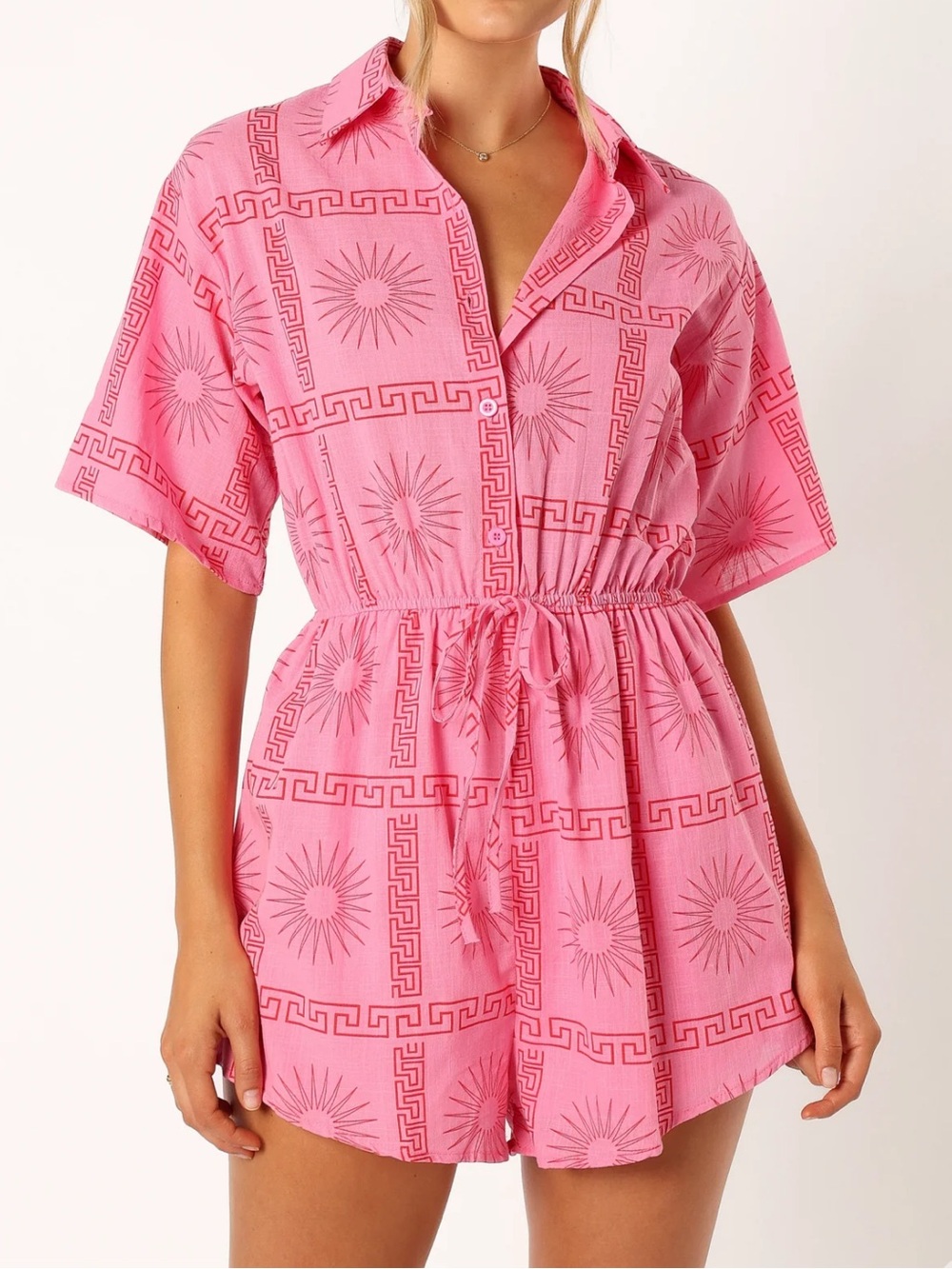 Petal & Pup Ilios Playsuit Romper Pink Print